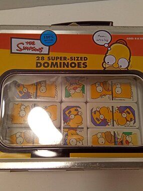 Vintage 2002 The Simpsons Super-Sized Dominoes Game Tin
